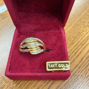 14K Gold Ring with Diamonds